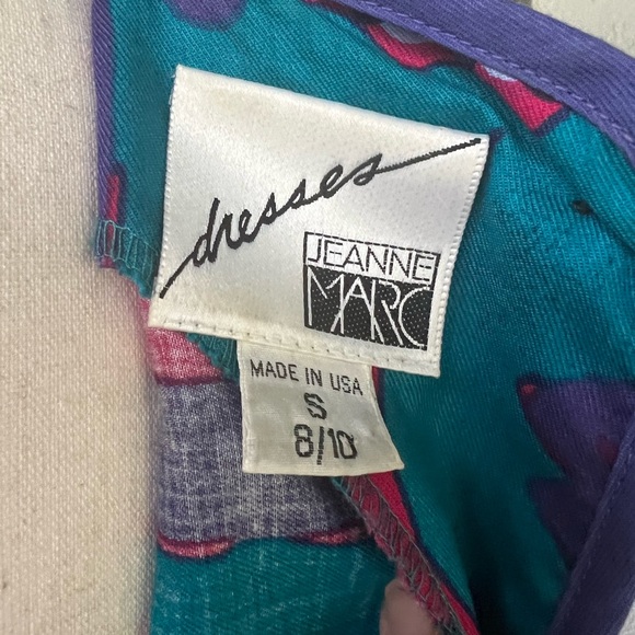 Jeanne Marc Dress Colorful 🌸❤️Pink Teal - Picture 11 of 14